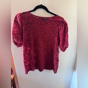 Torrid Deep Red Lace Blouse